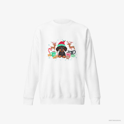 Dachshund in a Jolly Christmas Mood White Sweatshirt