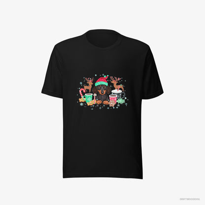 Dachshund in a Jolly Christmas Mood Black T-Shirt