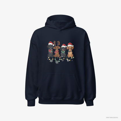 Dachshund Puppies in the Christmas Spirit Navy Hoodie