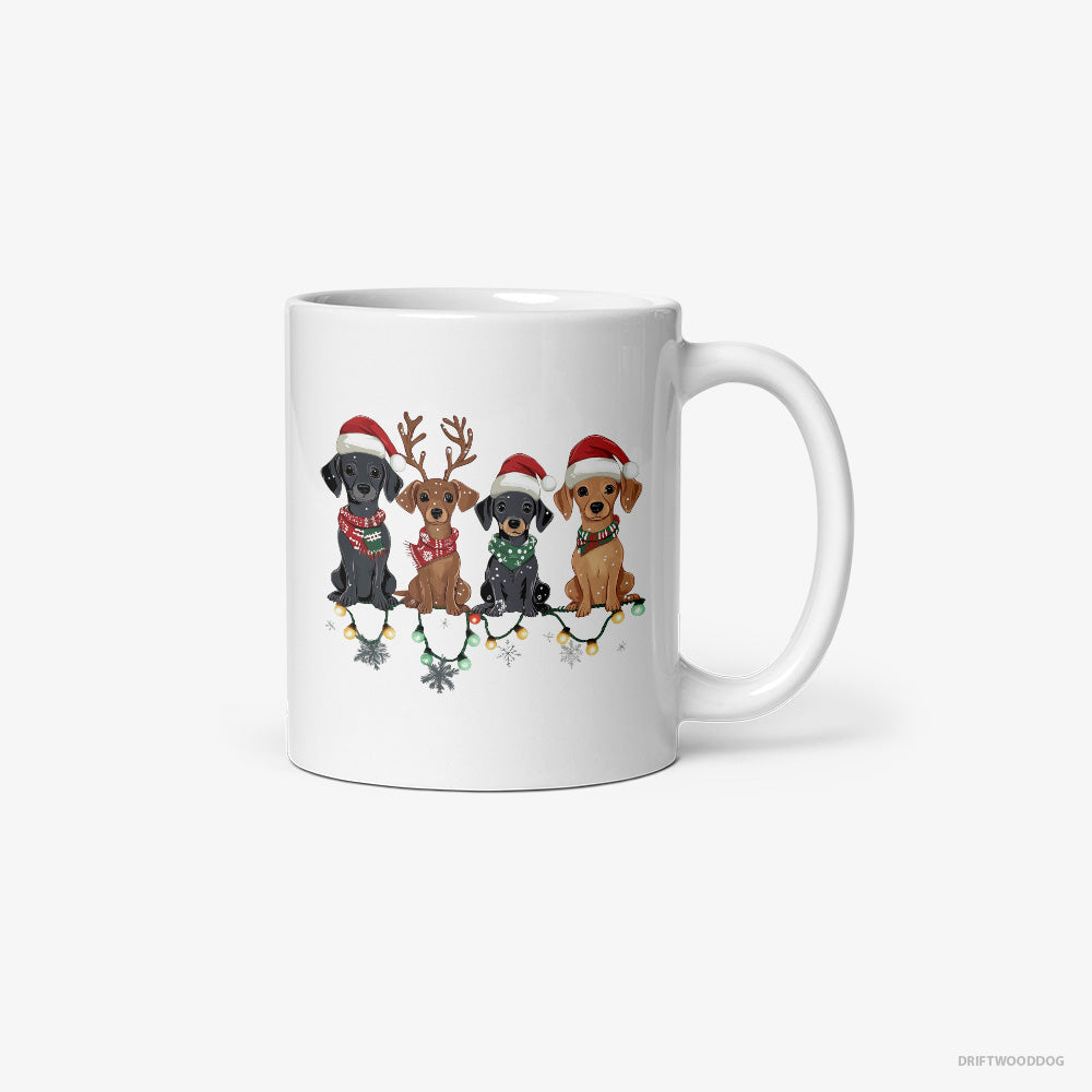 Dachshund Puppies in the Christmas Spirit Classic Mug