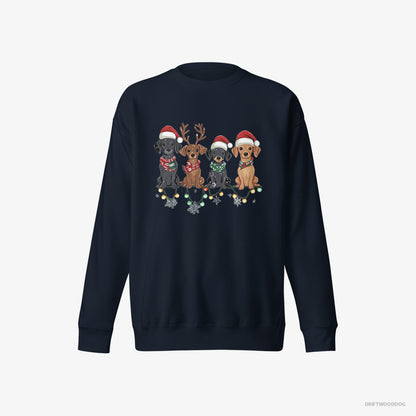 Dachshund Puppies in the Christmas Spirit Navy Sweatshirt