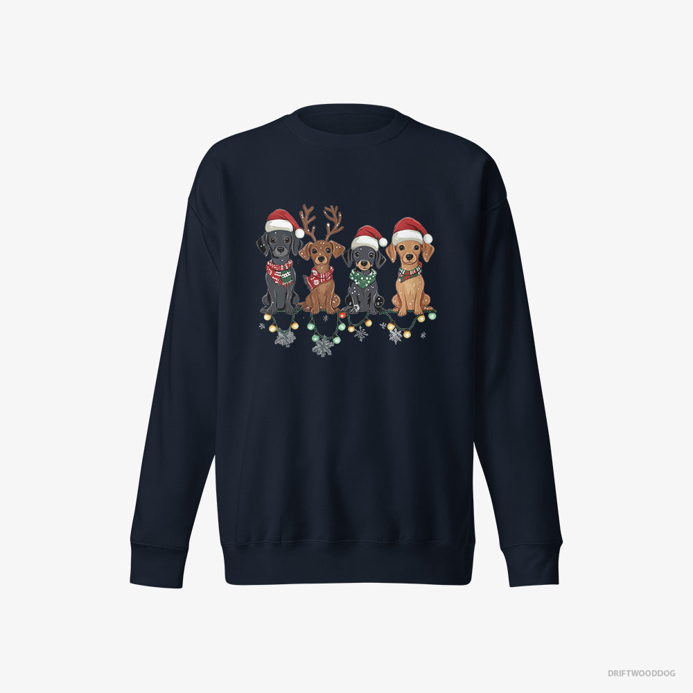 Dachshund Puppies in the Christmas Spirit – Women's Sweatshirt Navy Eco – Eco-Friendly