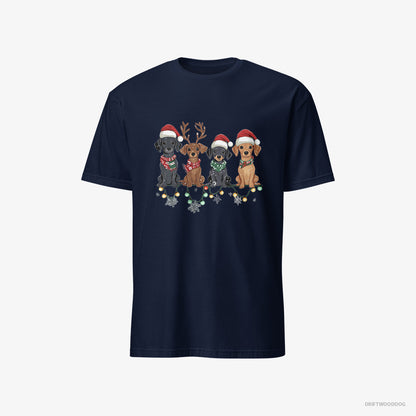 Dachshund Puppies in the Christmas Spirit Navy T-Shirt