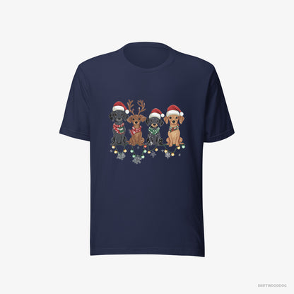 Dachshund Puppies in the Christmas Spirit Navy T-Shirt