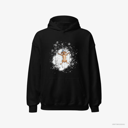 Dachshund Making Snow Angels Black Hoodie