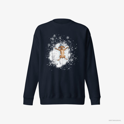 Dachshund Making Snow Angels Navy Sweatshirt