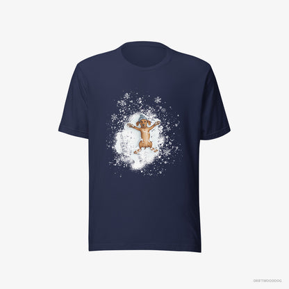 Dachshund Making Snow Angels Navy T-Shirt