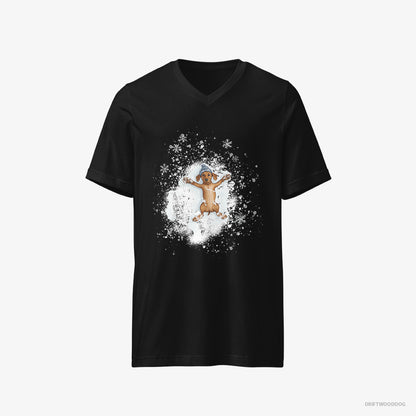 Dachshund Making Snow Angels Black T-Shirt