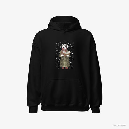 Dalmatian Singing Christmas Carols with a Songbook Black Hoodie