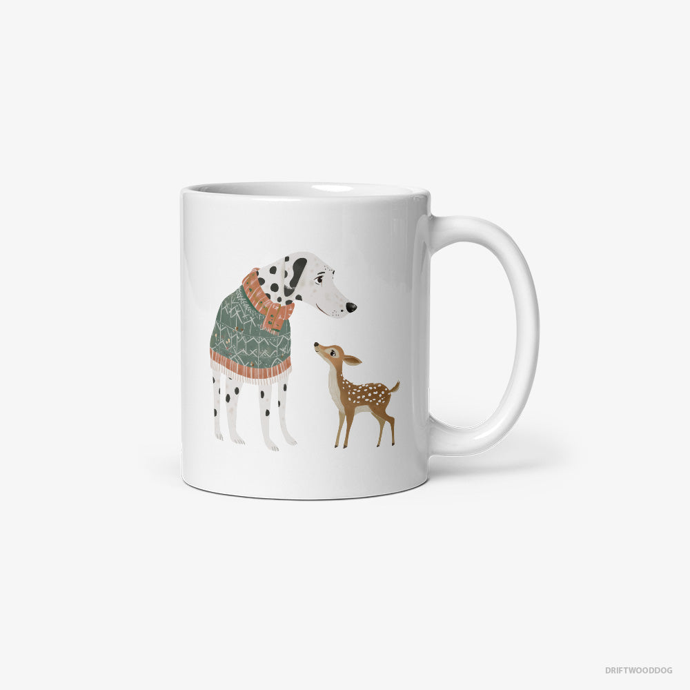 Dalmatian with a Playful Reindeer Classic Mug