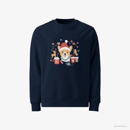 Corgi with Holiday Spirit Navy Sweatshirt