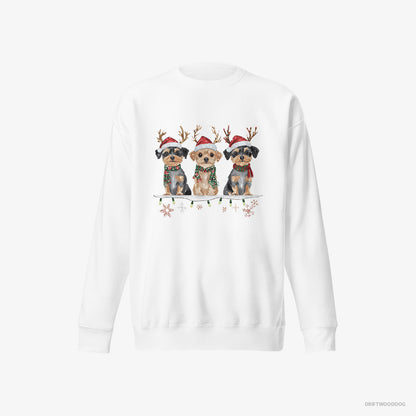 Yorkshire Terrier Puppies in a Cozy Christmas Setting White Sweatshirt