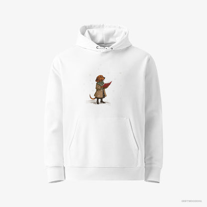 Dachshund Singing Holiday Carols White Hoodie