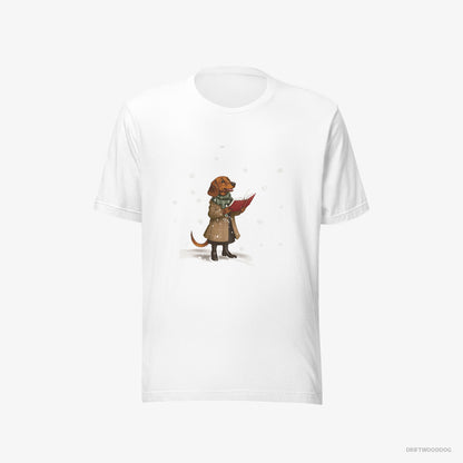 Dachshund Singing Holiday Carols White T-Shirt