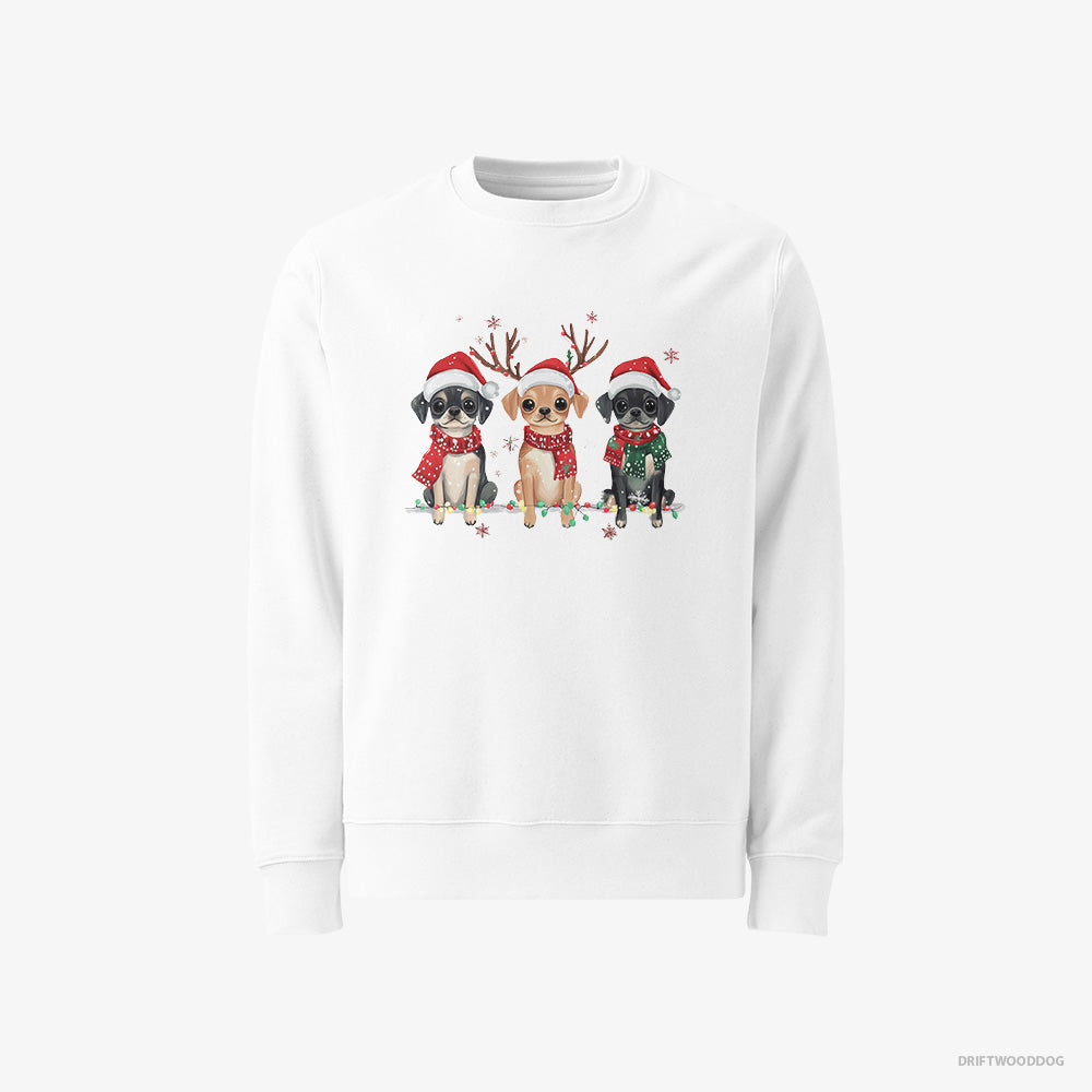 Pug Puppies in a Magical Christmas Atmosphere Classic Sweatshirt