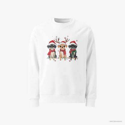 Pug Puppies in a Magical Christmas Atmosphere White Sweatshirt