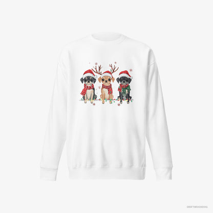 Pug Puppies in a Magical Christmas Atmosphere White Sweatshirt