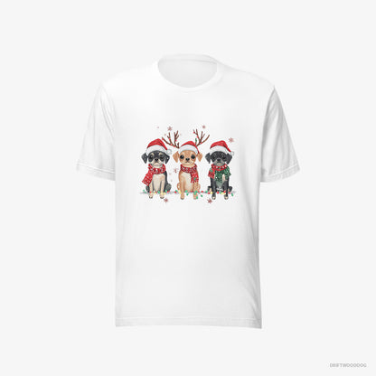 Pug Puppies in a Magical Christmas Atmosphere White T-Shirt