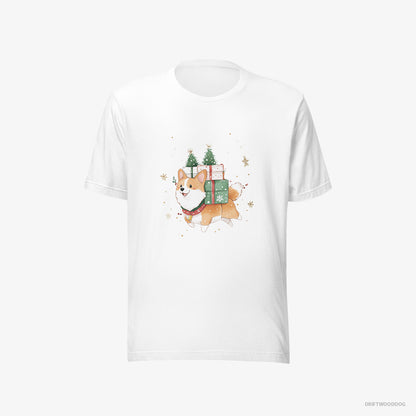 Corgi Running with Christmas Gifts and Treats White T-Shirt