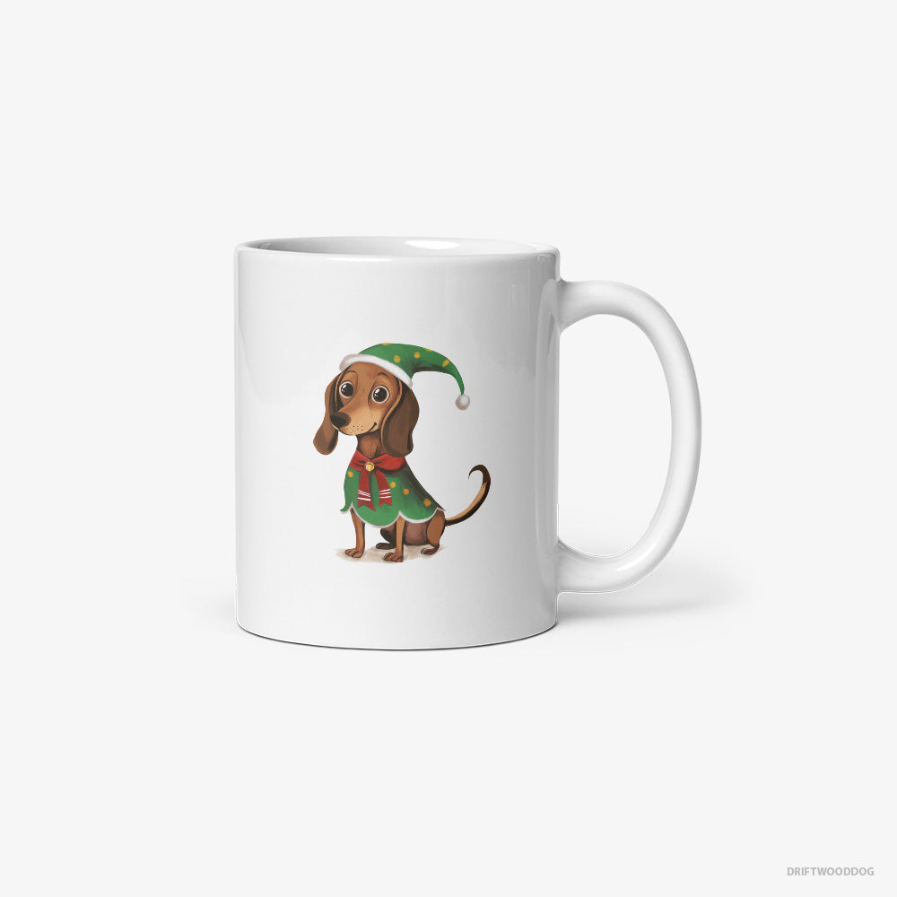 Dachshund Rocking an Elf Costume Classic Mug