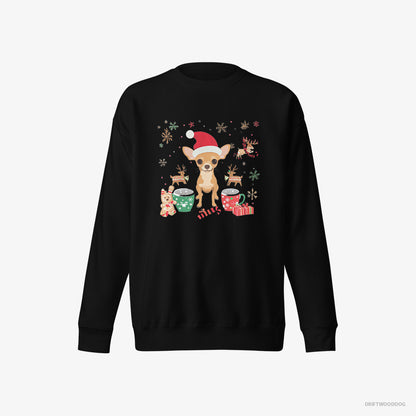 Chihuahua in a Festive Christmas Setting Black Sweatshirt