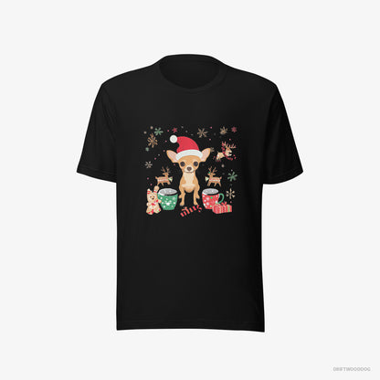 Chihuahua in a Festive Christmas Setting Black T-Shirt