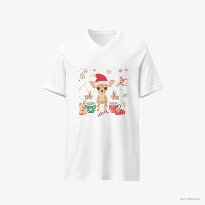 Chihuahua in a Festive Christmas Setting White T-Shirt