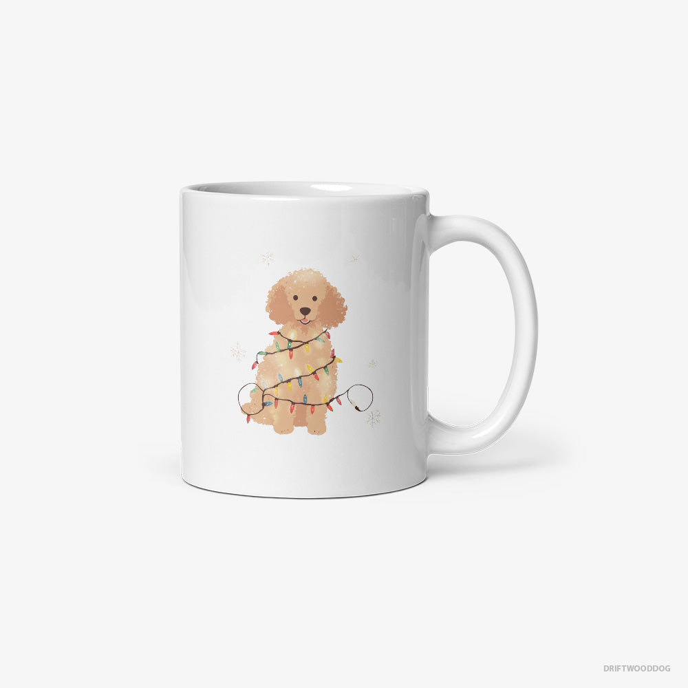 Poodle Twinkling with Christmas Lights Classic Mug