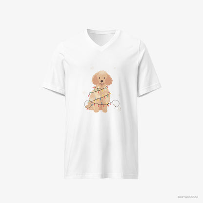 Poodle Twinkling with Christmas Lights White T-Shirt