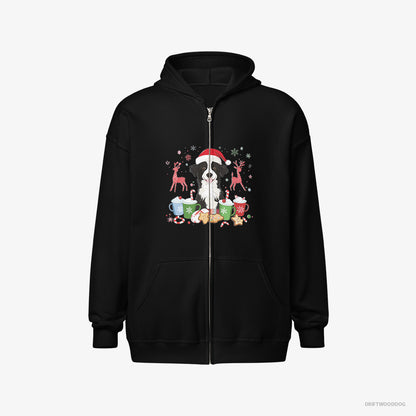 Border Collie Celebrating the Christmas Season Black Hoodie