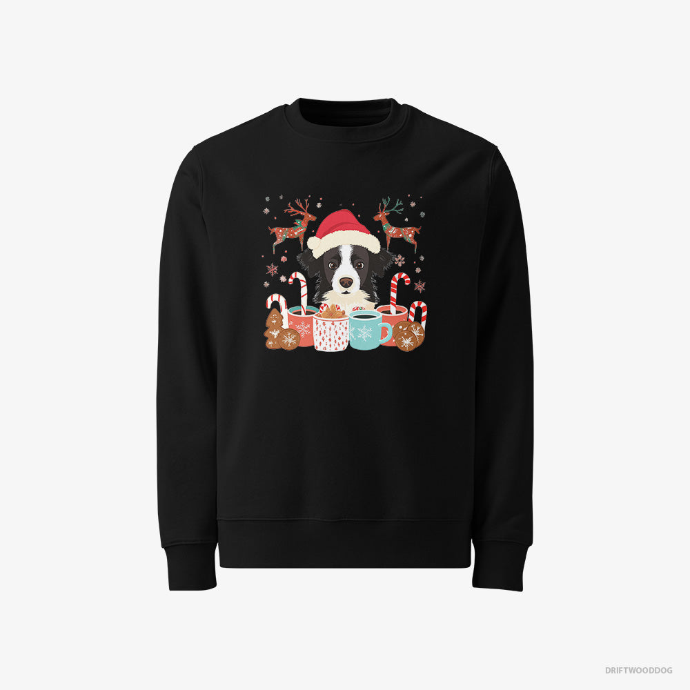 Border Collie Sweatshirt – Men Black Sweatshirt Classic – in a Christmas Theme (on White Background)