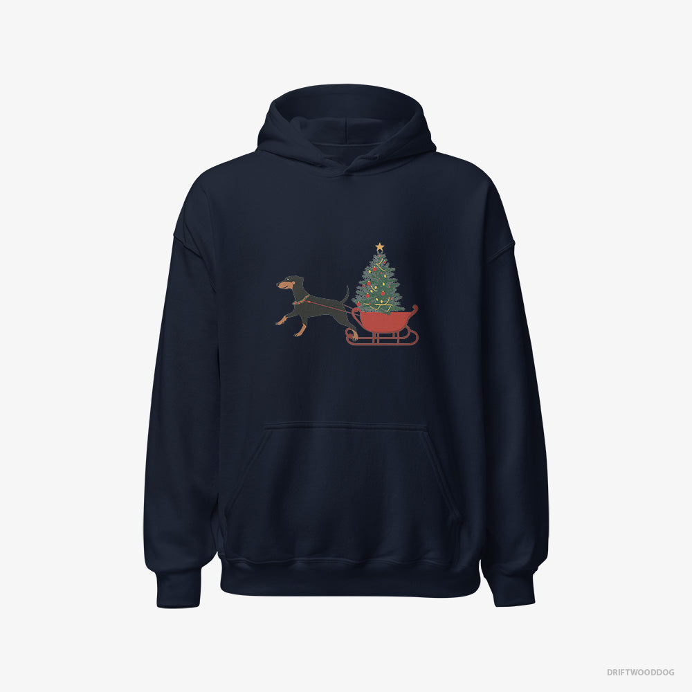 Dobermann Dragging a Tree on a Sled Classic Hoodie