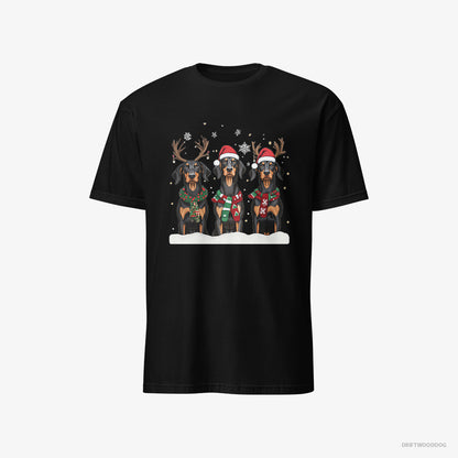 Dobermann Dogs in the Christmas Spirit Black T-Shirt