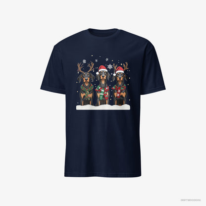 Dobermann Dogs in the Christmas Spirit Navy T-Shirt