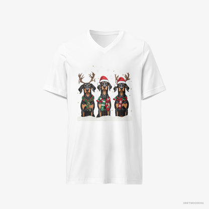 Dobermann Dogs in the Christmas Spirit White T-Shirt