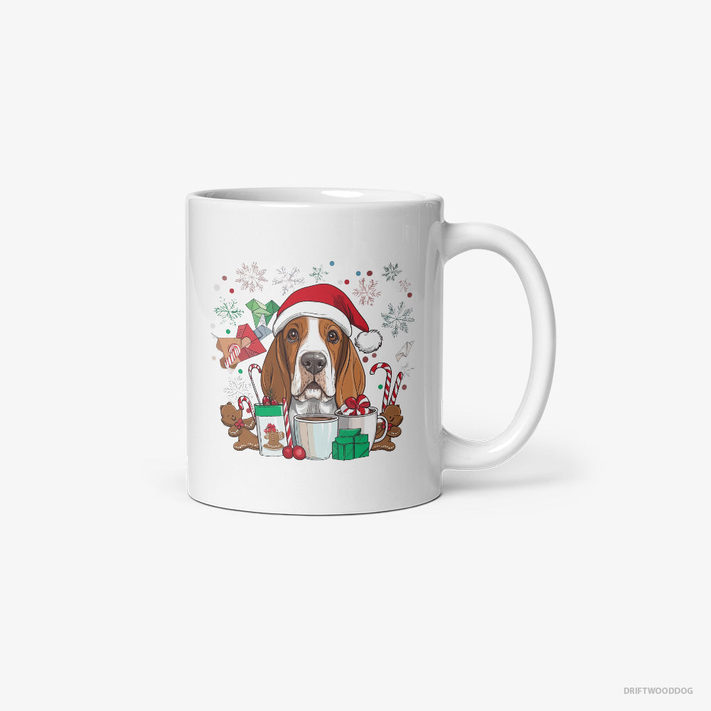 Basset Hound Surrounded by Christmas Magic Classic Mug