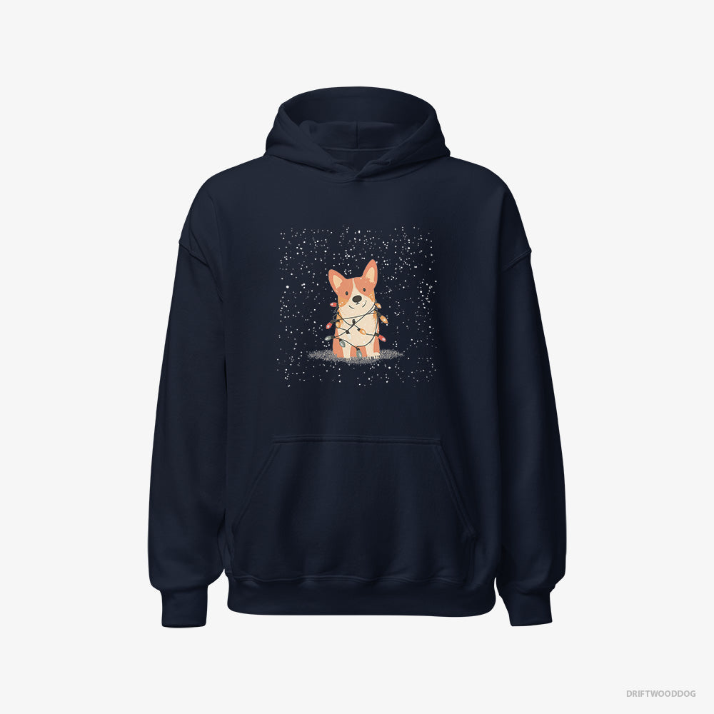 Corgi Wrapped Up in Christmas Garland Classic Hoodie