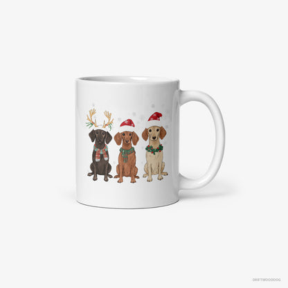 Dachshund Dogs Enjoying the Christmas White Mug