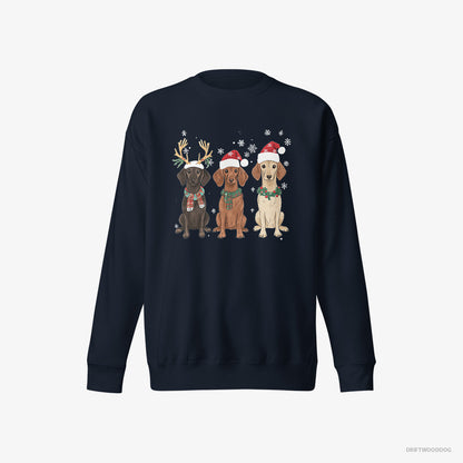 Dachshund Dogs Enjoying the Christmas Navy Sweatshirt