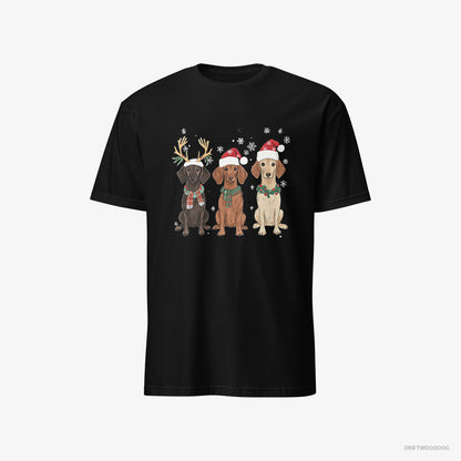 Dachshund Dogs Enjoying the Christmas Black T-Shirt