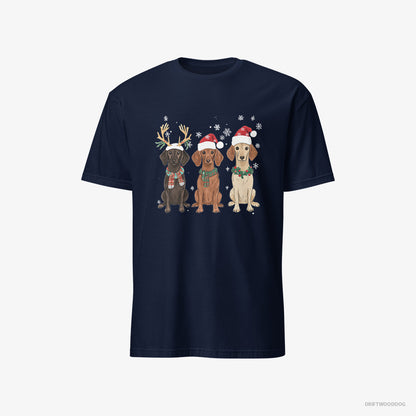 Dachshund Dogs Enjoying the Christmas Navy T-Shirt