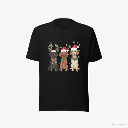 Dachshund Dogs Enjoying the Christmas Black T-Shirt