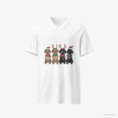 Dachshund Puppies in a Warm Christmas Atmosphere White T-Shirt