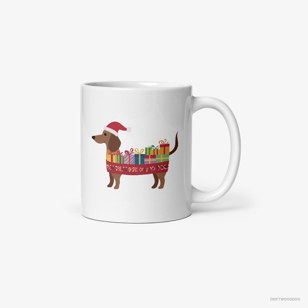 Dachshund Wrapped as a Christmas Present Classic Mug