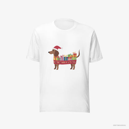 Dachshund Wrapped as a Christmas Present White T-Shirt