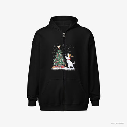 Jack Russell Terrier Hanging Decorations on the Tree Black Hoodie