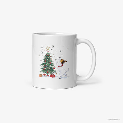 Jack Russell Terrier Hanging Decorations on the Tree White Mug