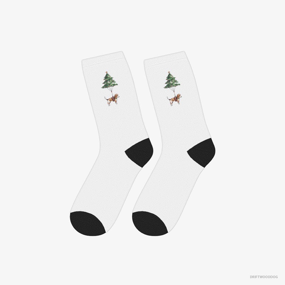 Beagle as a Christmas Tree Decoration – Socks White – Classic