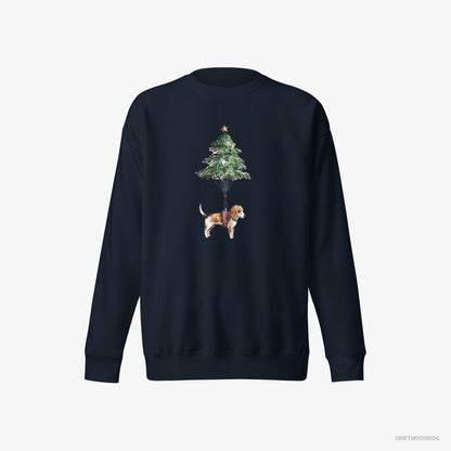 Beagle as a Christmas Tree Decoration Navy Sweatshirt