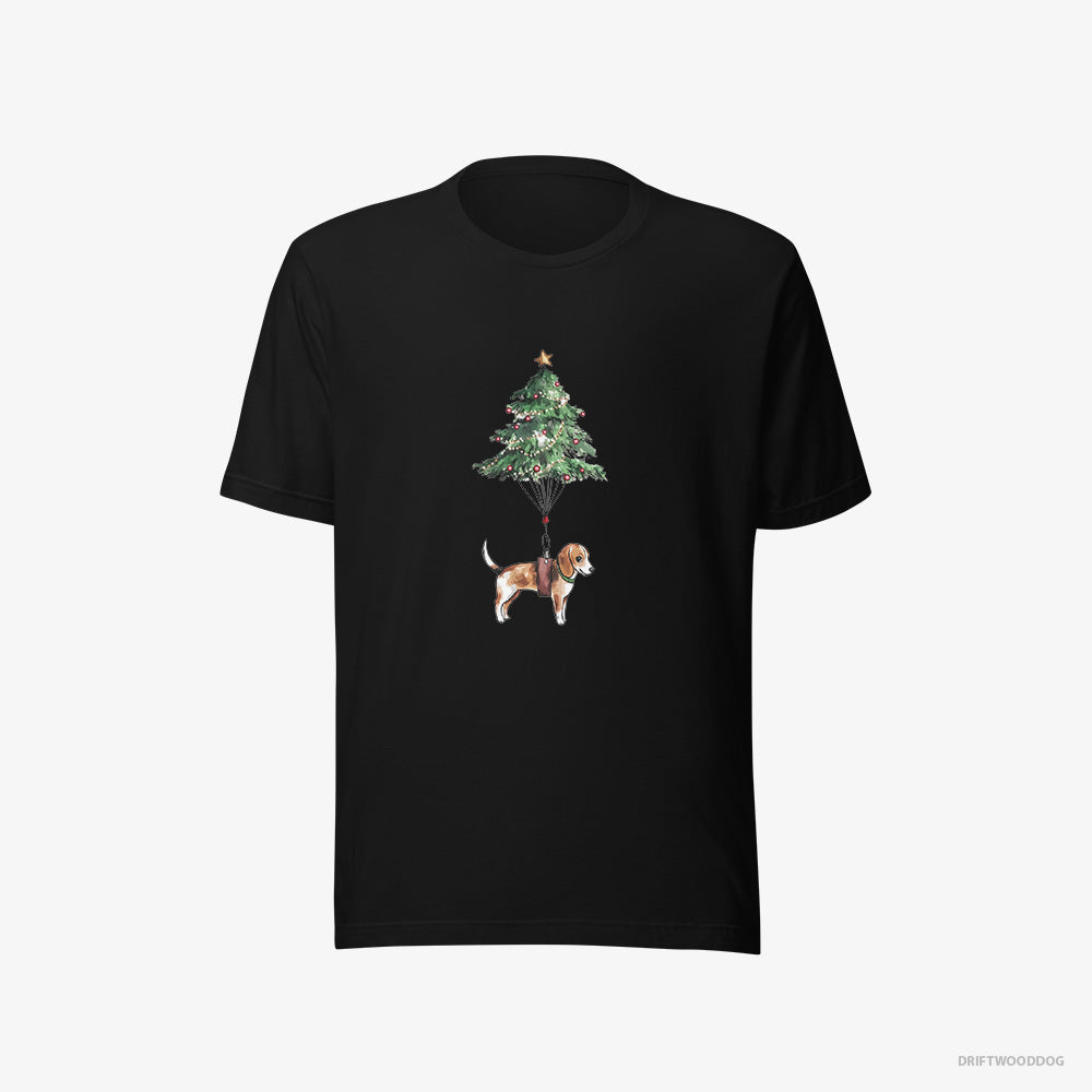 Beagle as a Christmas Tree Decoration – Men's T-Shirt Black Eco – Eco-Friendly